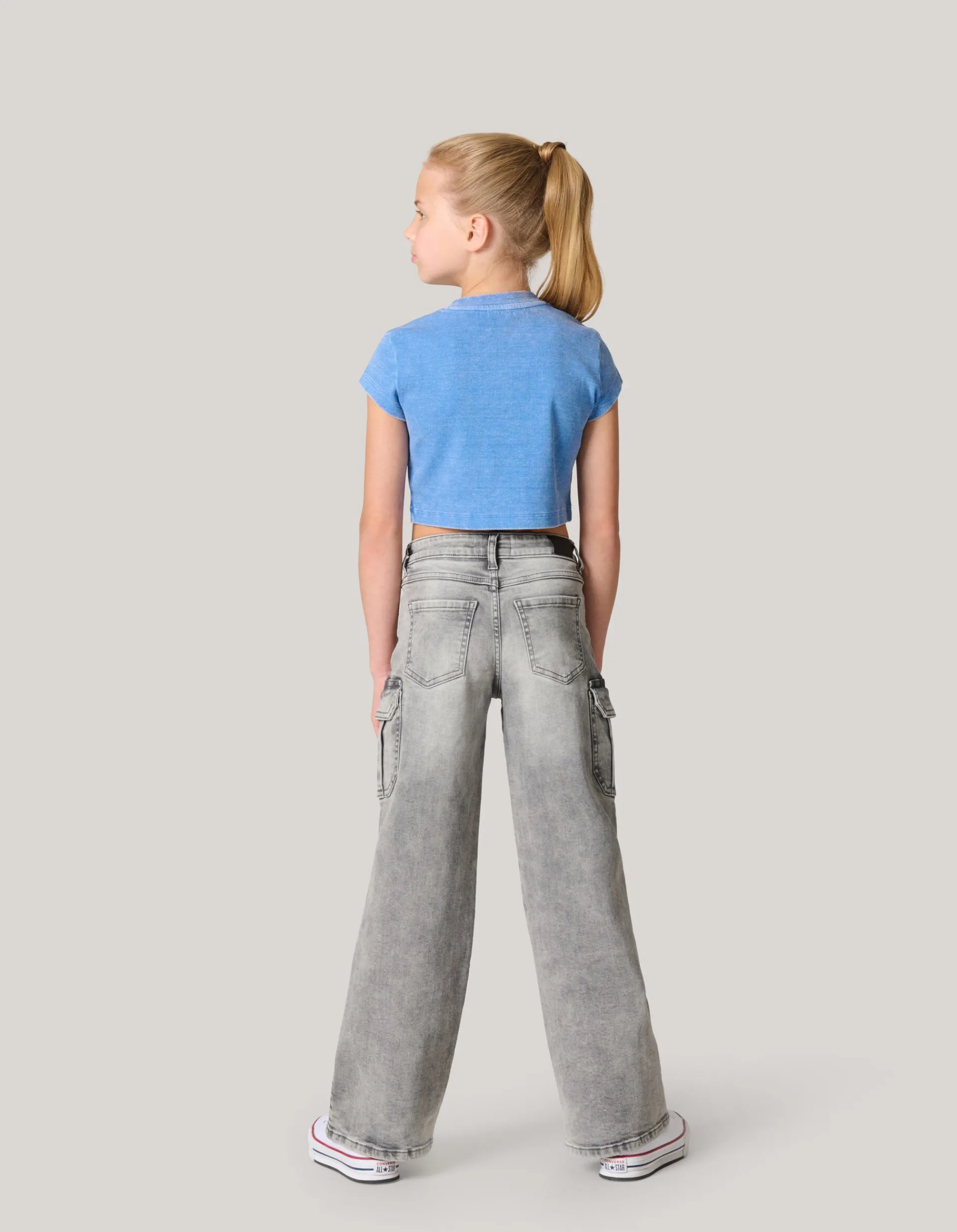 Shoeby Embroidery Crop Top Blauw< T-Shirts