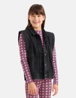 Shoeby Embroidery Gilet Donkergrijs< Gilets