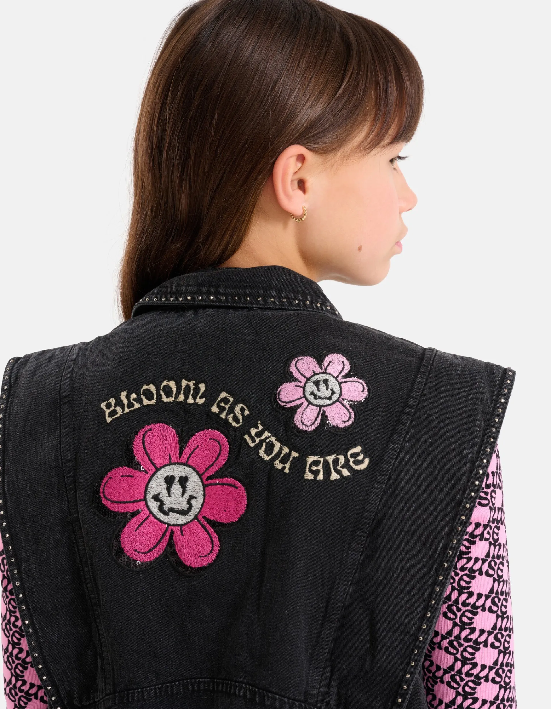 Shoeby Embroidery Gilet Donkergrijs< Gilets