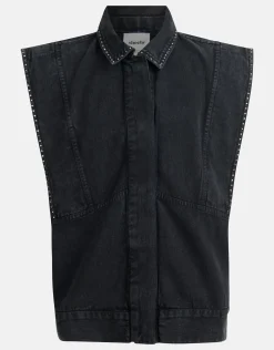 Shoeby Embroidery Gilet Donkergrijs< Gilets