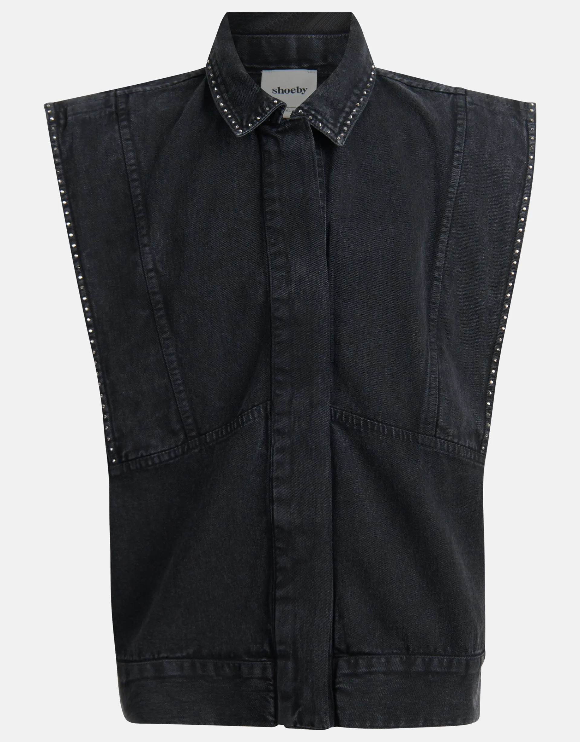 Shoeby Embroidery Gilet Donkergrijs< Gilets