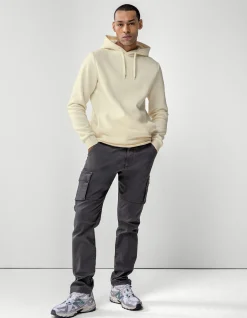 Shoeby Embroidery Hoodie Gebroken Wit<Heren Truien En Sweaters