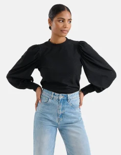 Shoeby Embroidery Jersey Top Zwart<DAMES Tops