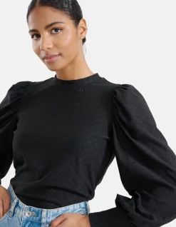 Shoeby Embroidery Jersey Top Zwart<DAMES Tops