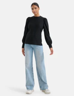 Shoeby Embroidery Jersey Top Zwart<DAMES Tops