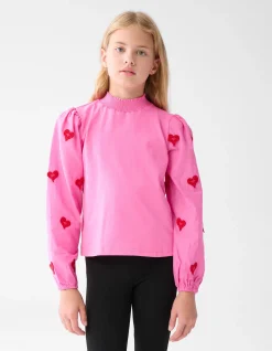Shoeby Embroidery Longsleeve Roze< Tops Lange Mouw
