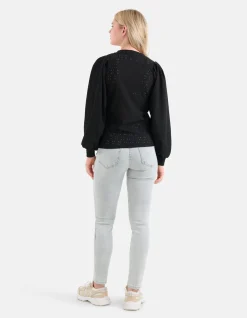Shoeby Embroidery Longsleeve Zwart<DAMES T-Shirts|Tops