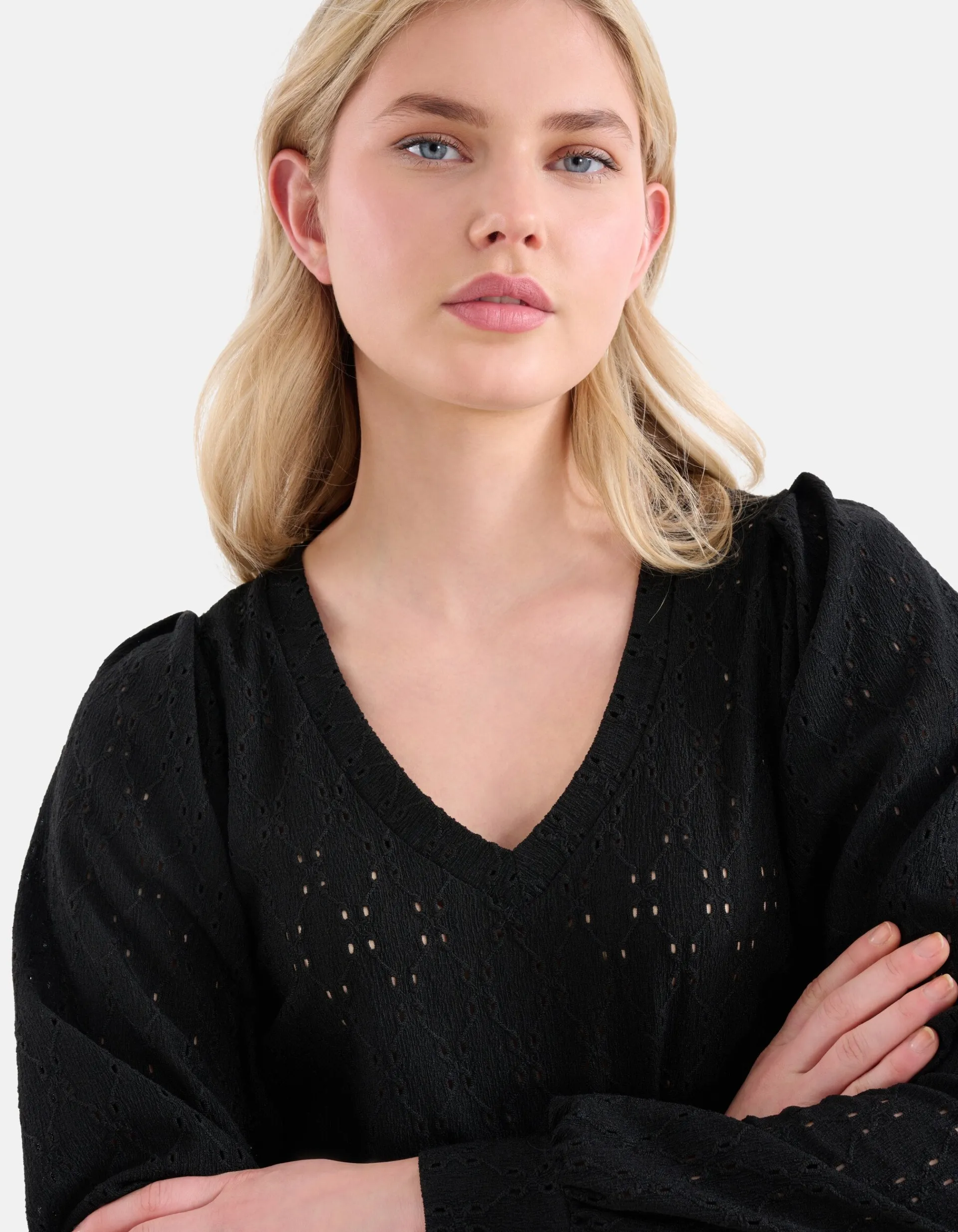 Shoeby Embroidery Longsleeve Zwart<DAMES T-Shirts|Tops