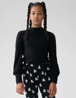 Shoeby Embroidery Longsleeve Zwart< T-Shirts