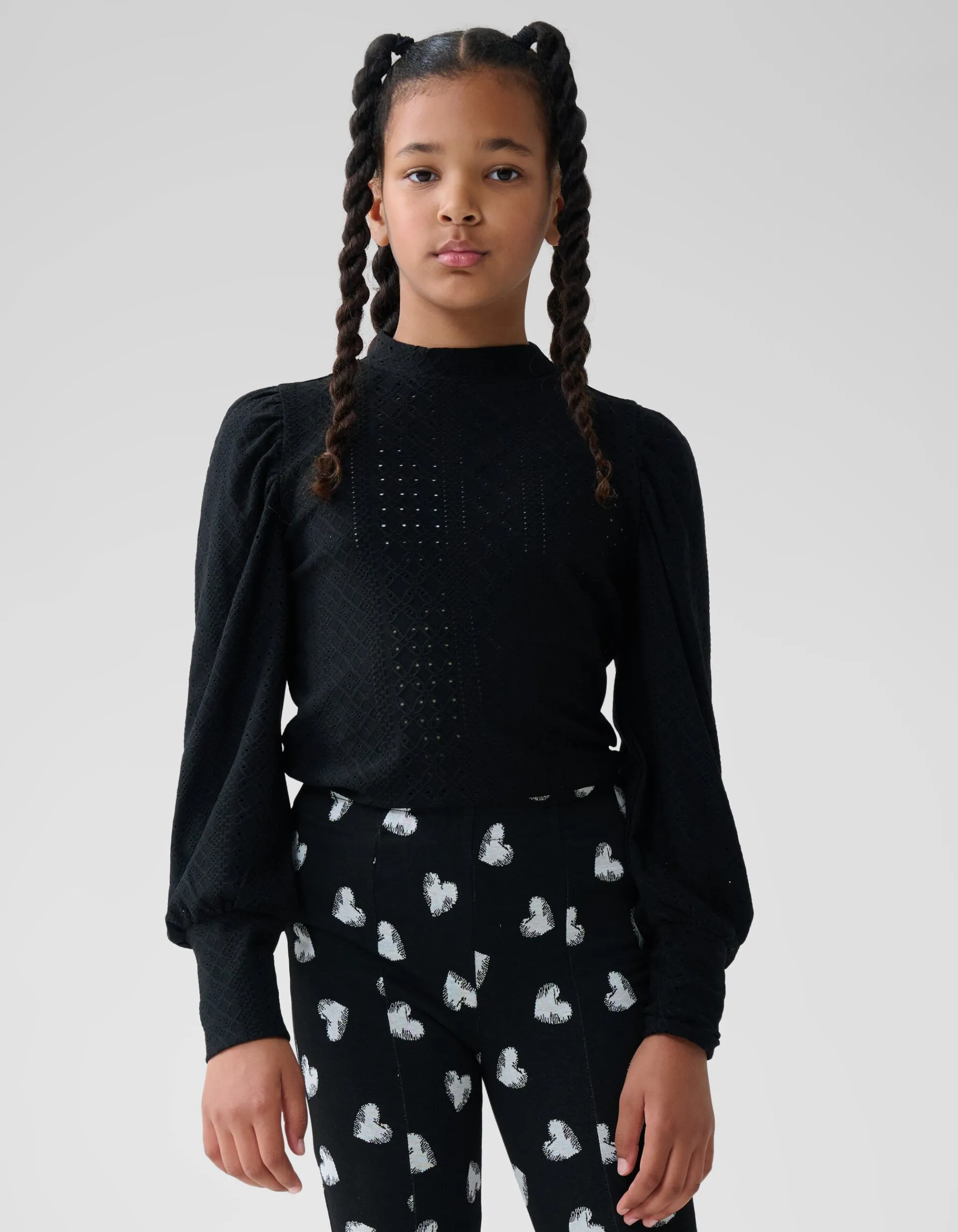 Shoeby Embroidery Longsleeve Zwart< T-Shirts