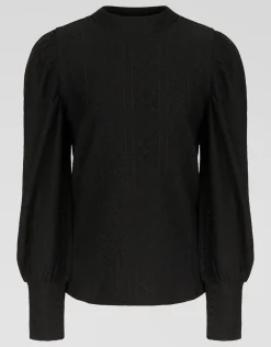 Shoeby Embroidery Longsleeve Zwart< T-Shirts