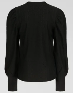 Shoeby Embroidery Longsleeve Zwart< T-Shirts