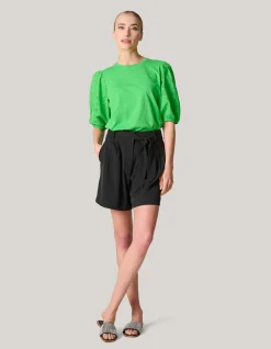 Shoeby Embroidery Pofmouw T-shirt Groen<DAMES T-Shirts
