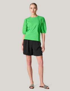 Shoeby Embroidery Pofmouw T-shirt Groen<DAMES T-Shirts
