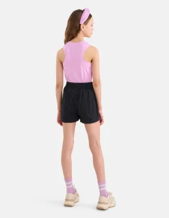 Shoeby Embroidery Ribbel Top Paars< Tops Korte Mouw