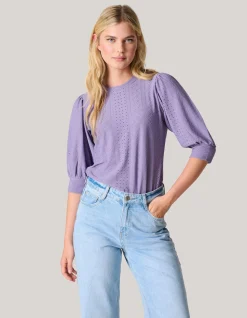 Shoeby Embroidery Top Paars<DAMES Tops