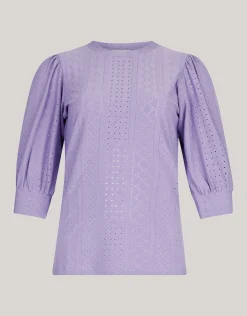 Shoeby Embroidery Top Paars<DAMES Tops