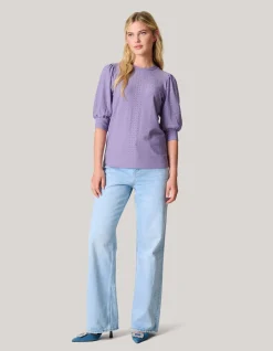 Shoeby Embroidery Top Paars<DAMES Tops