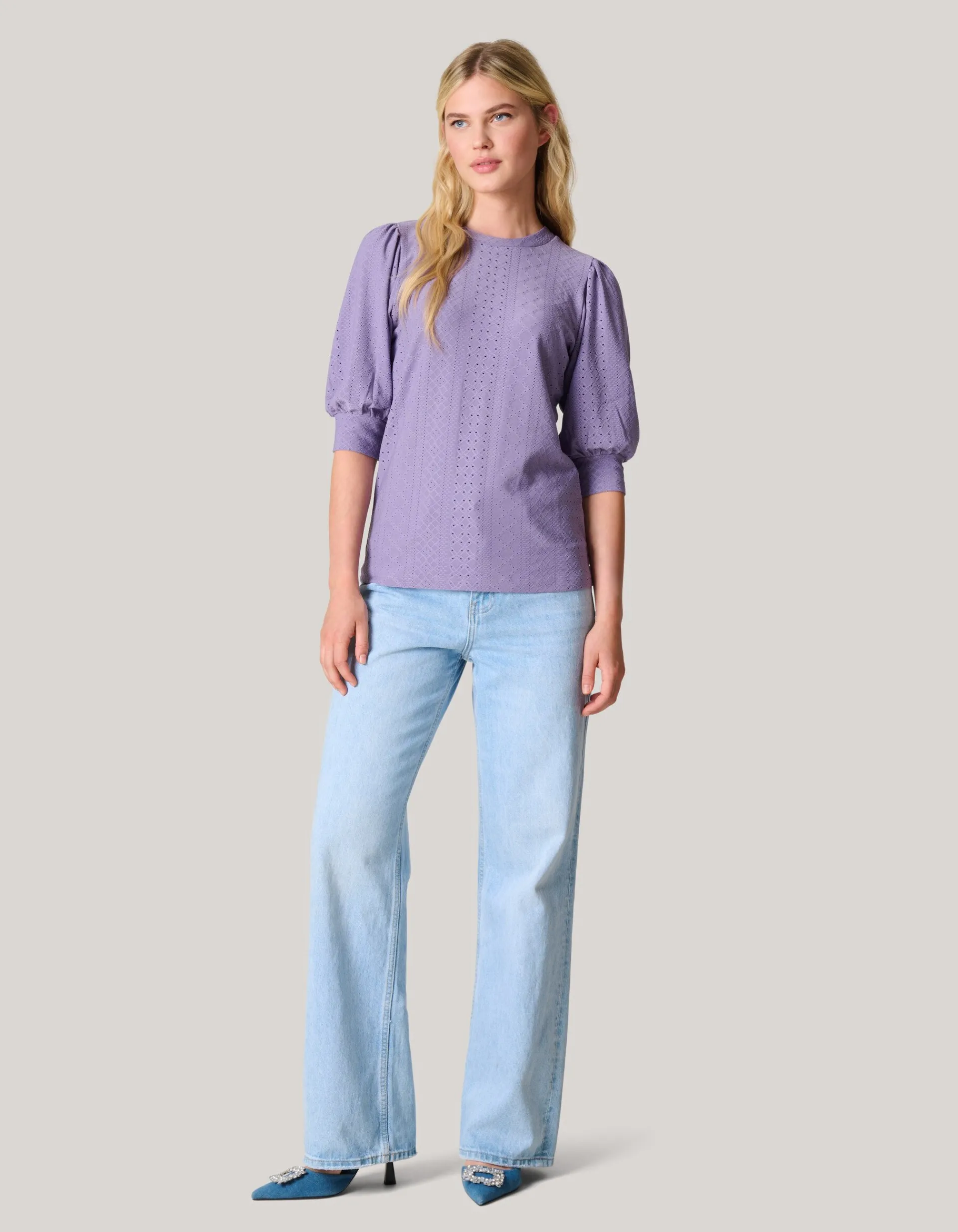 Shoeby Embroidery Top Paars<DAMES Tops