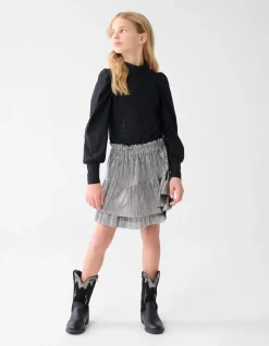 Shoeby Embroidery Top Zwart< Tops Lange Mouw