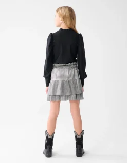 Shoeby Embroidery Top Zwart< Tops Lange Mouw