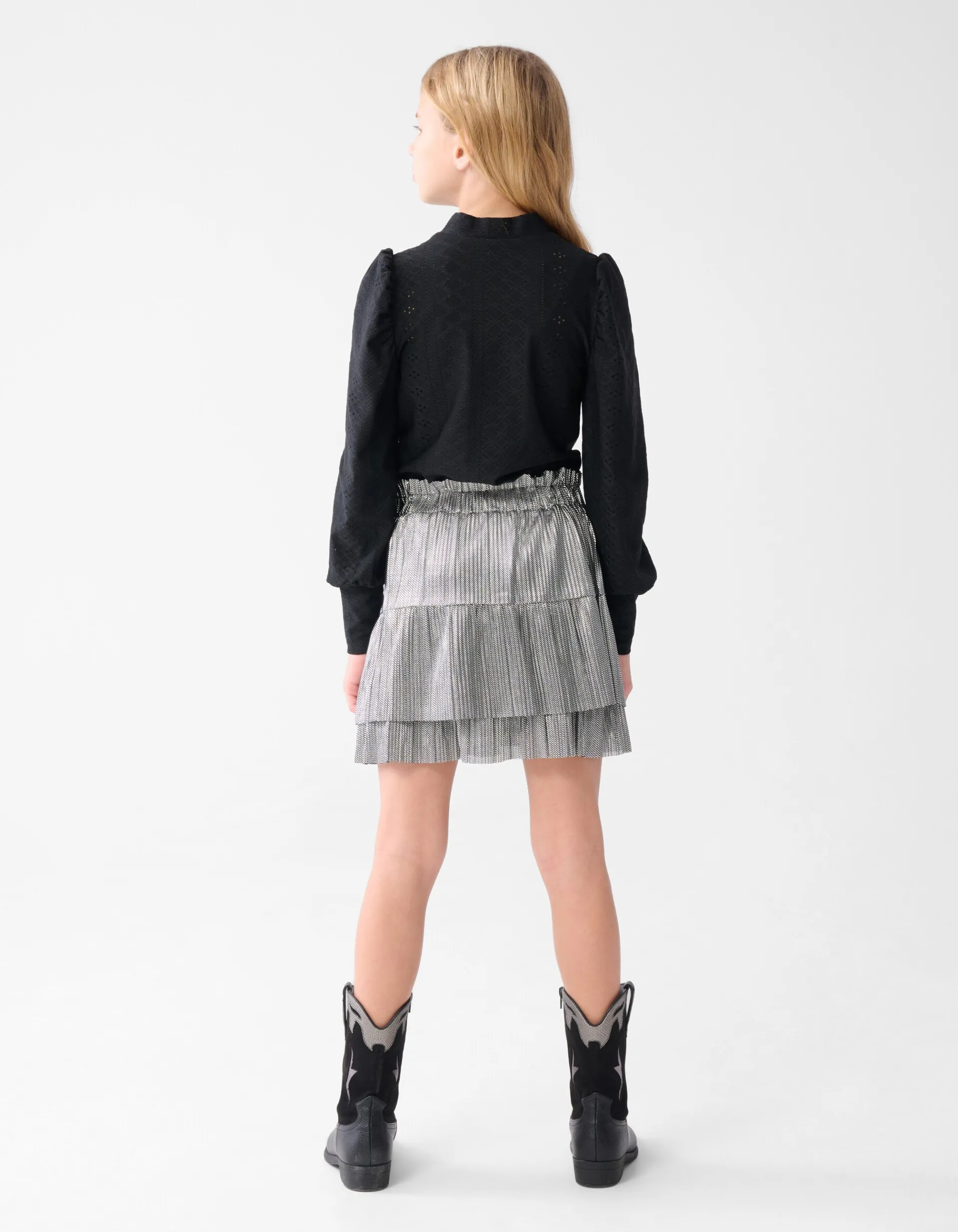Shoeby Embroidery Top Zwart< Tops Lange Mouw