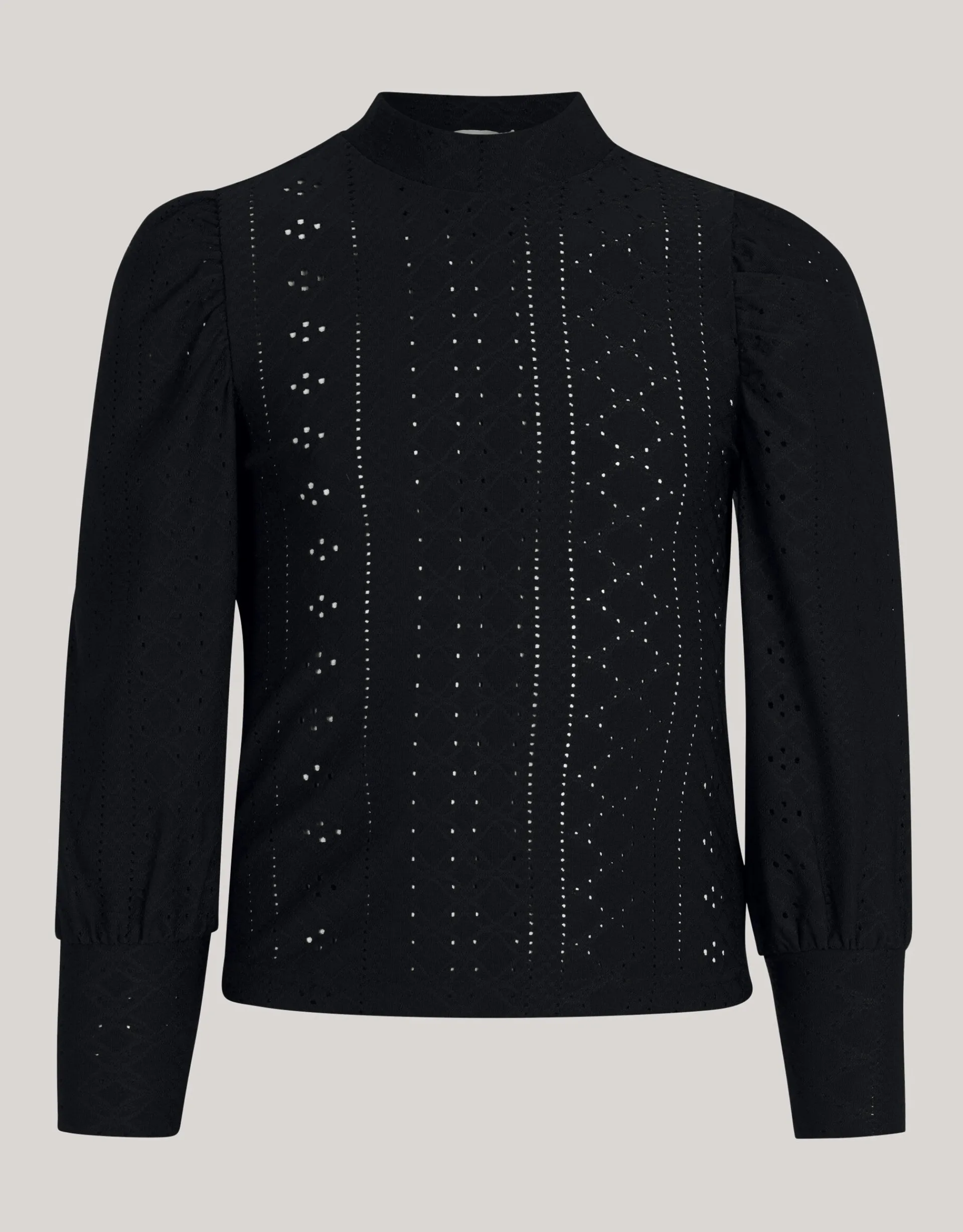 Shoeby Embroidery Top Zwart< Tops Lange Mouw