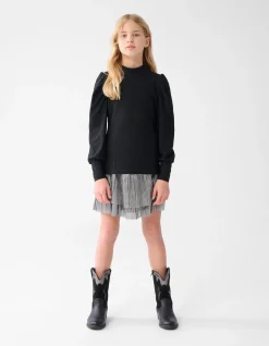 Shoeby Embroidery Top Zwart< Tops Lange Mouw