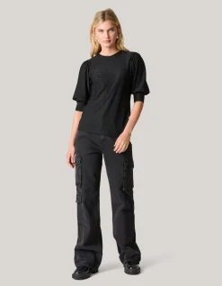 Shoeby Embroidery Top Zwart<DAMES Tops