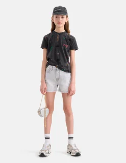 Shoeby Embroidery T-shirt Donkergrijs< T-Shirts
