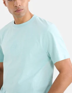 Shoeby Embroidery T-shirt Lichtblauw<Heren T-Shirts En Polo's