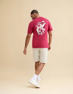 Shoeby Embroidery T-shirt Rood<Heren T-Shirts En Polo's
