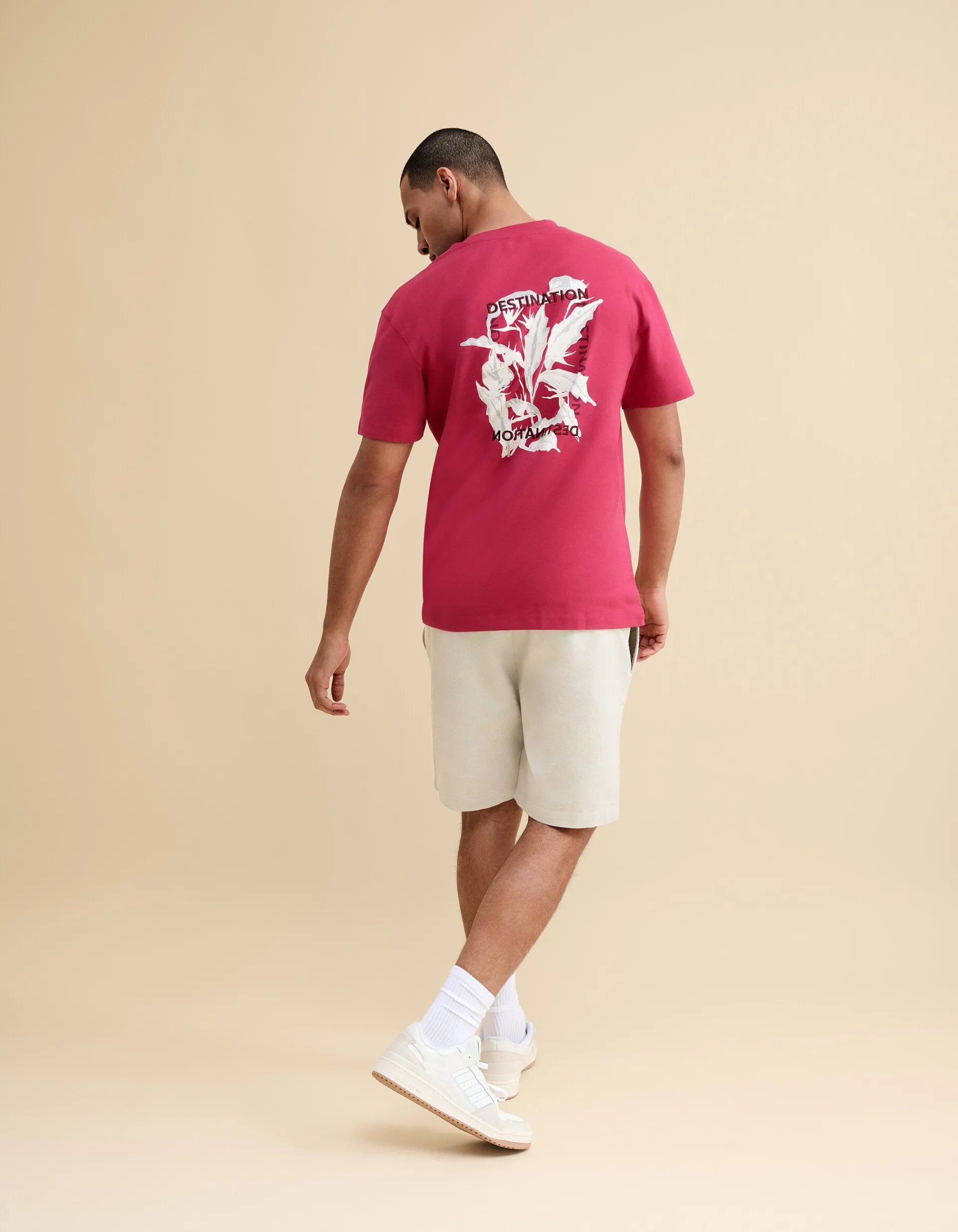 Shoeby Embroidery T-shirt Rood<Heren T-Shirts En Polo's