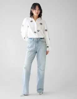 Shoeby Eye Embroidery Blouse Wit By Fred<DAMES Blouses