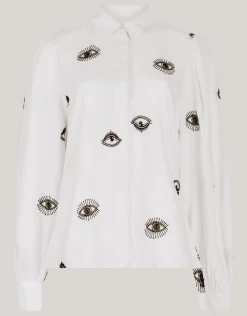 Shoeby Eye Embroidery Blouse Wit By Fred<DAMES Blouses