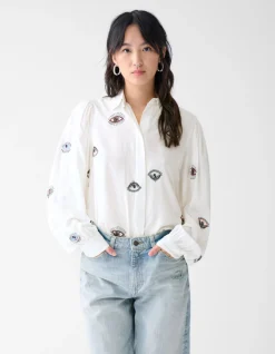 Shoeby Eye Embroidery Blouse Wit By Fred<DAMES Blouses