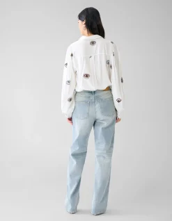 Shoeby Eye Embroidery Blouse Wit By Fred<DAMES Blouses