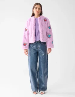 Shoeby Fake Fur Jas Lichtpaars By Lizzy<DAMES Jassen