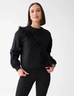 Shoeby Feather Sweater Zwart<DAMES Truien En Sweaters