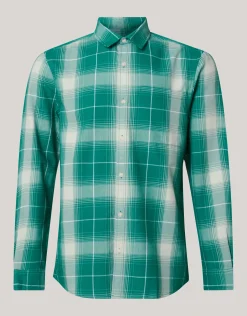 Shoeby Flanel Ruiten Overhemd Groen<Heren Overhemden