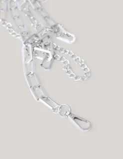 Shoeby Flat Rectangle Riem Zilver<DAMES Riemen