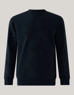 Shoeby Flock Print Sweater Zwart<Heren Truien En Sweaters