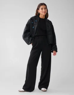 Shoeby Flower Embellished Bomber Zwart<DAMES Jacks