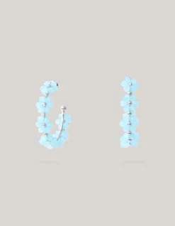 Shoeby Flower Hoop Oorbellen Blauw<DAMES Sieraden