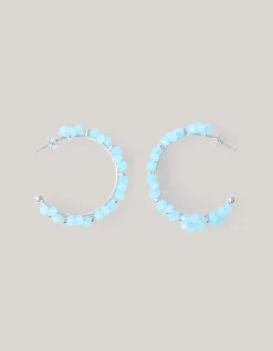 Shoeby Flower Hoop Oorbellen Blauw<DAMES Sieraden