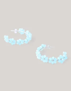 Shoeby Flower Hoop Oorbellen Blauw<DAMES Sieraden
