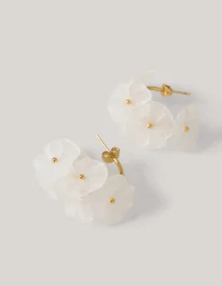 Shoeby Flower Hoops Wit<DAMES Sieraden