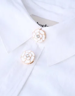 Shoeby Flower Knopen Clips Wit<DAMES Overige Accessoires