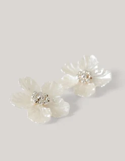 Shoeby Flower Oorbellen Gebroken Wit<DAMES Sieraden