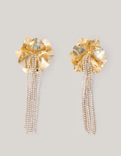 Shoeby Flower Strass Oorbellen Goud<DAMES Sieraden